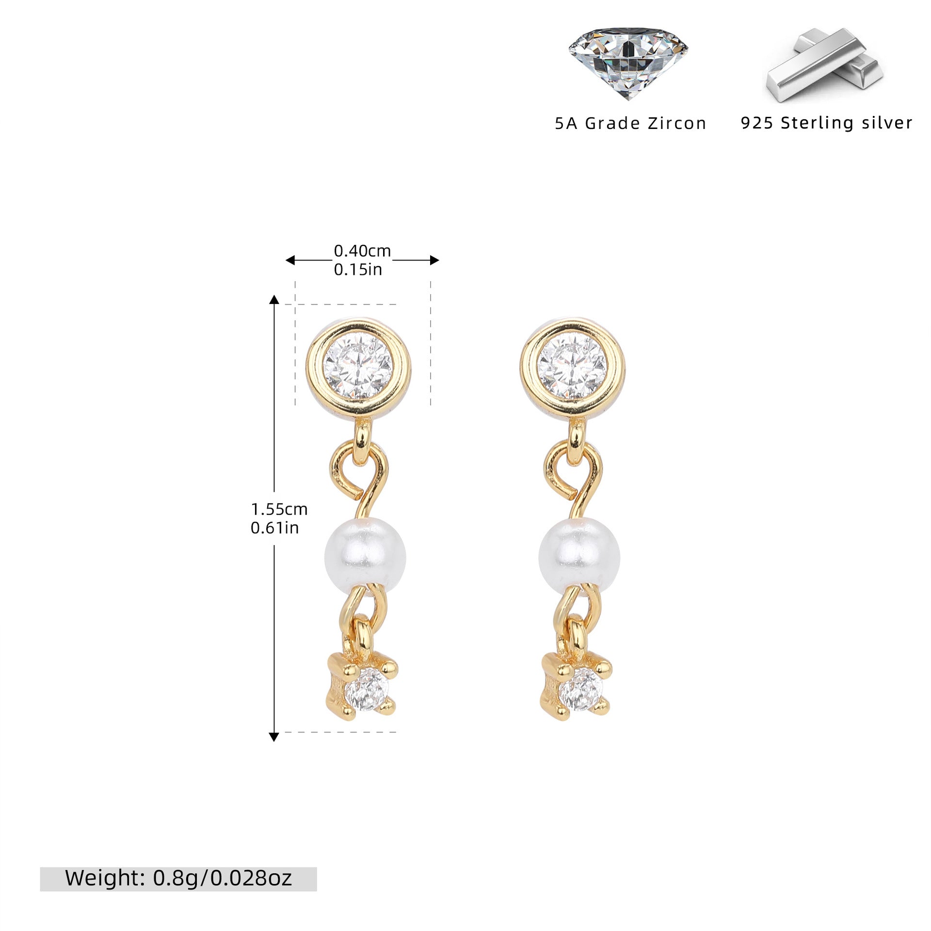 Damen Ohrhänger mit bezauberndem Bären-Anhänger und hochwertigem Zirkonbesatz Shop Nory