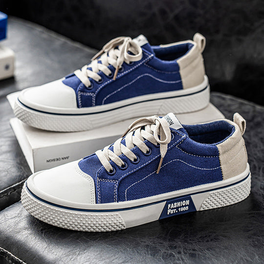 Herren Low-Top Canvas-Plateau-Sneaker mit profilierter Gummisohle und verstärkter Zehenkappe Shop Nory