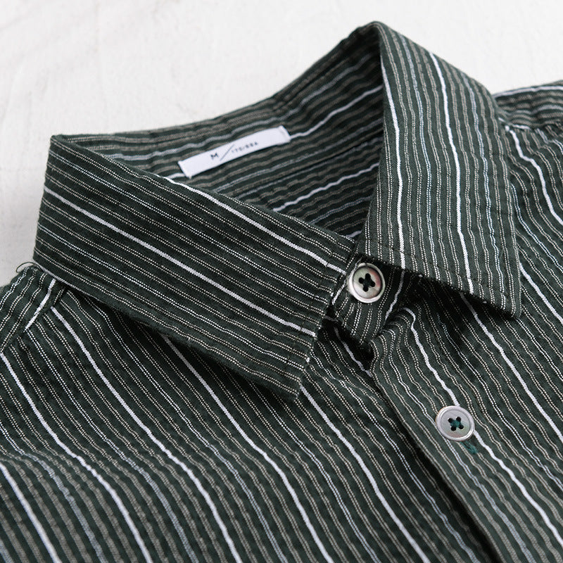 Herren Leichtes Langarm-Hemd mit feiner Nadelstreifenstruktur und Relaxed-Fit Shop Nory