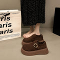 Damen modische Slipper mit bequemer Sohle und dekorativem Schnallenverschluss