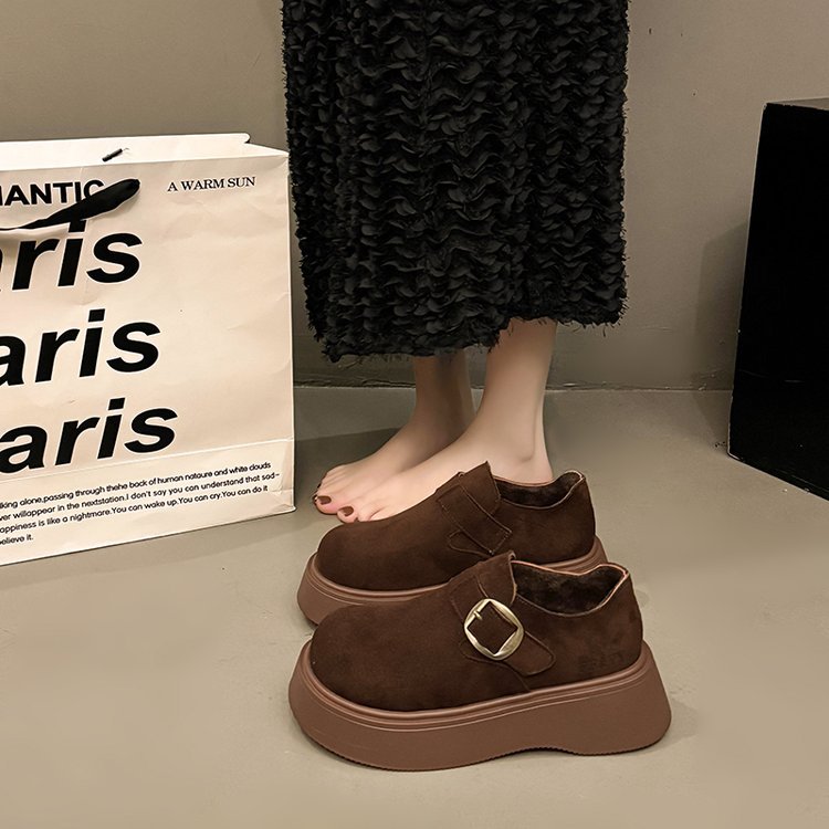 Damen modische Slipper mit bequemer Sohle und dekorativem Schnallenverschluss