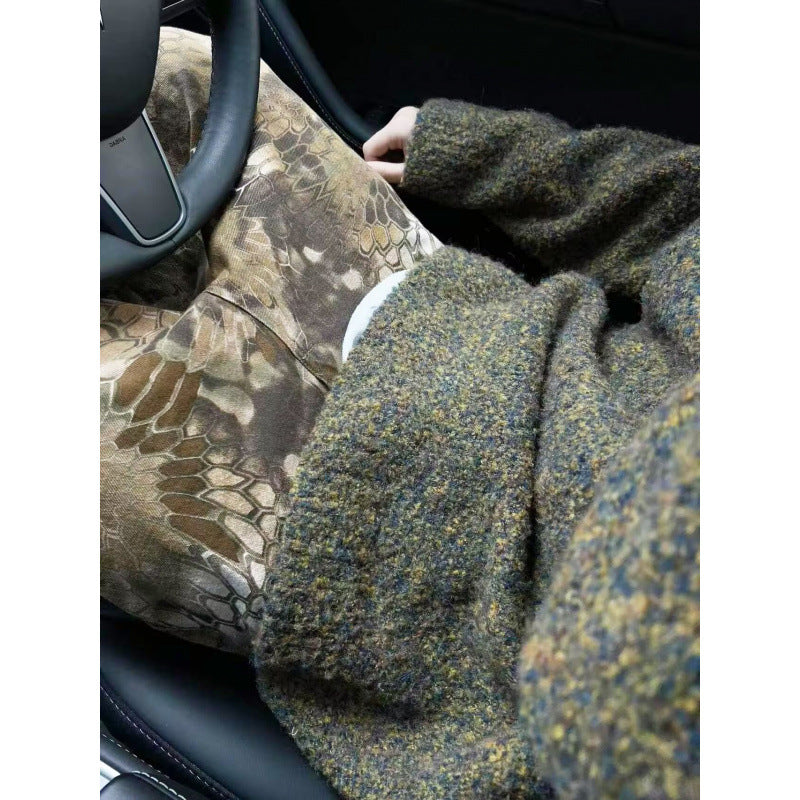 Herren Melangé Grobstrick-Pullover mit V-Schlitz und lockerem Oversize-Schnitt Shop Nory