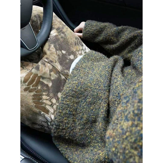 Herren Melangé Grobstrick-Pullover mit V-Schlitz und lockerem Oversize-Schnitt Shop Nory