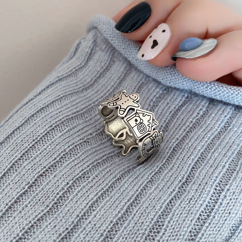 Damen kreativer und verspielter Ring mit tierischen und häuslichen Motiven Shop Nory