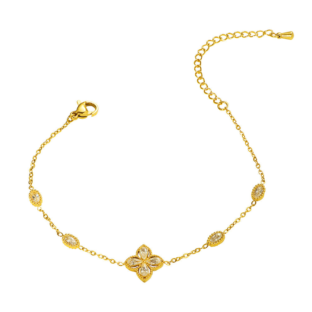 Frauen Blumen-inspirierte verstellbare Kettenarmband Shop Nory