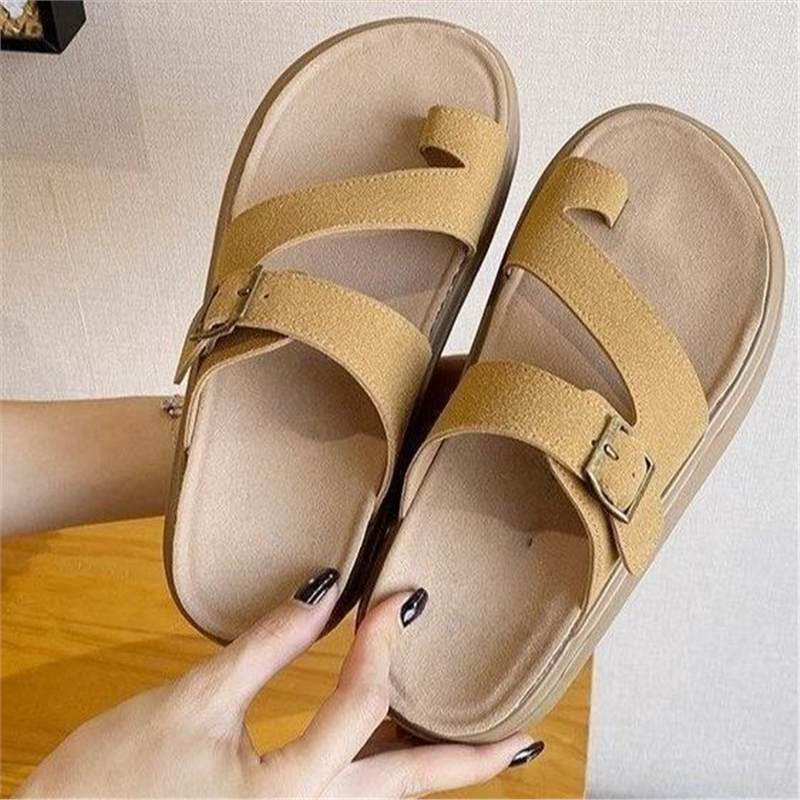 Damen Plateau-Sandalen mit Zehensteg, Kork‑Fußbett und verstellbarer Schnalle Shop Nory