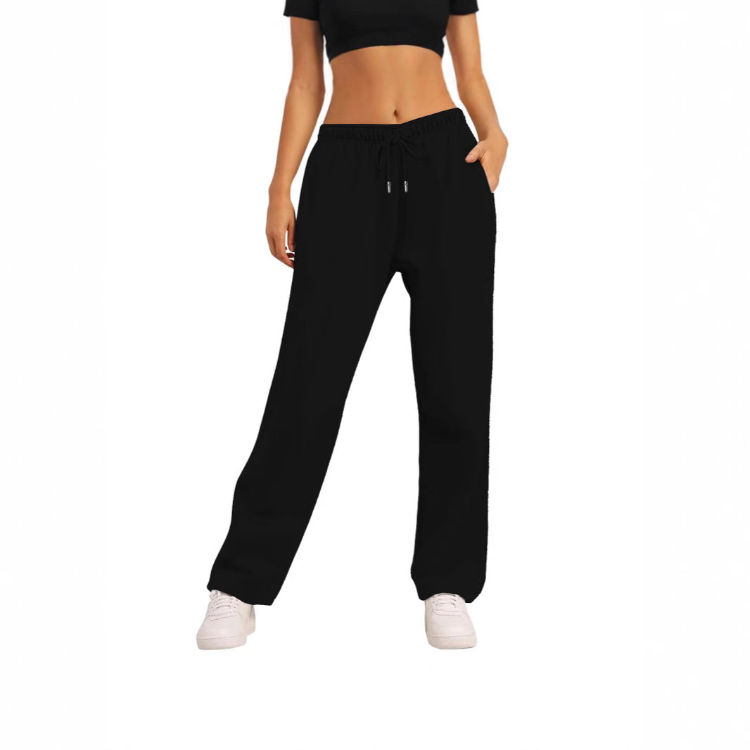 Damen nan weite High‑Waist Loungewear‑Jogginghose mit elastischem Bund Kordelzug und Seitentaschen Shop Nory
