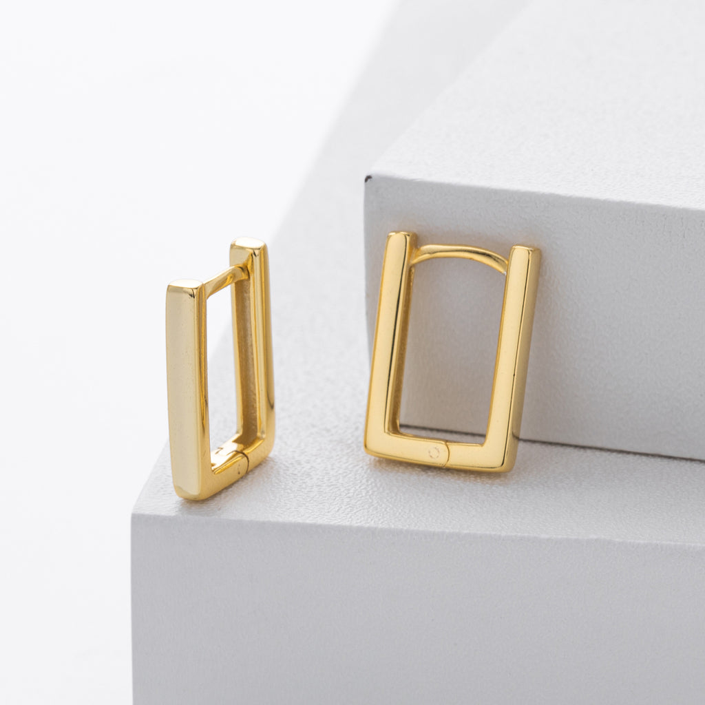 Damen Ohrstecker mit minimalistischer rechteckiger Form aus 925 Sterling Silber Shop Nory