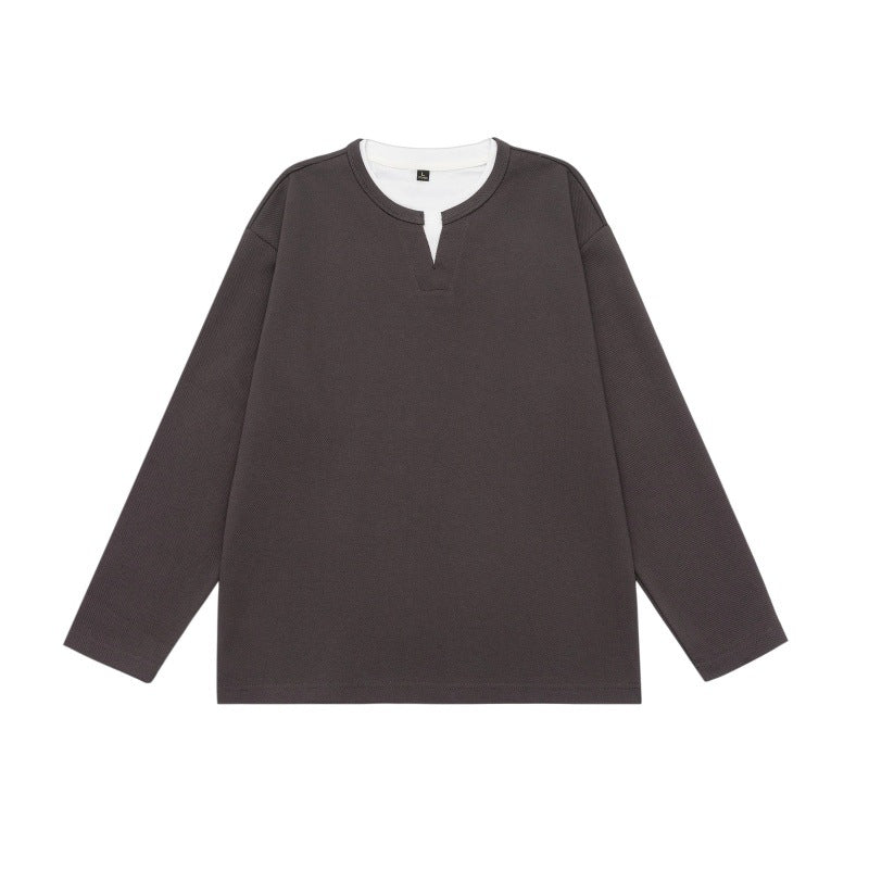 Unisex Oversize-Sweatshirt mit Notch-Ausschnitt und kontrastiertem Kragen-Einsatz Shop Nory