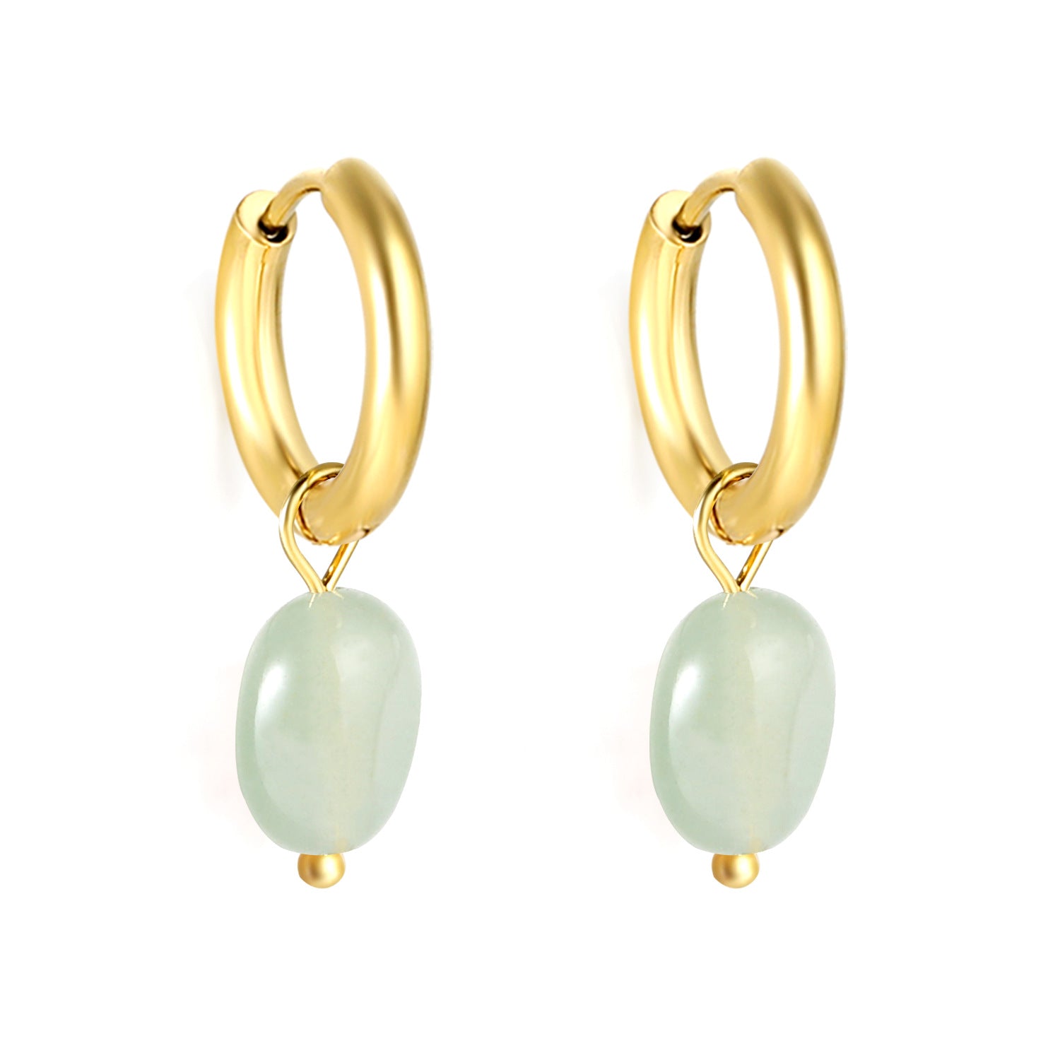 Damen Ohrstecker mit herzförmigem Anhänger aus goldplattiertem Edelstahl Shop Nory