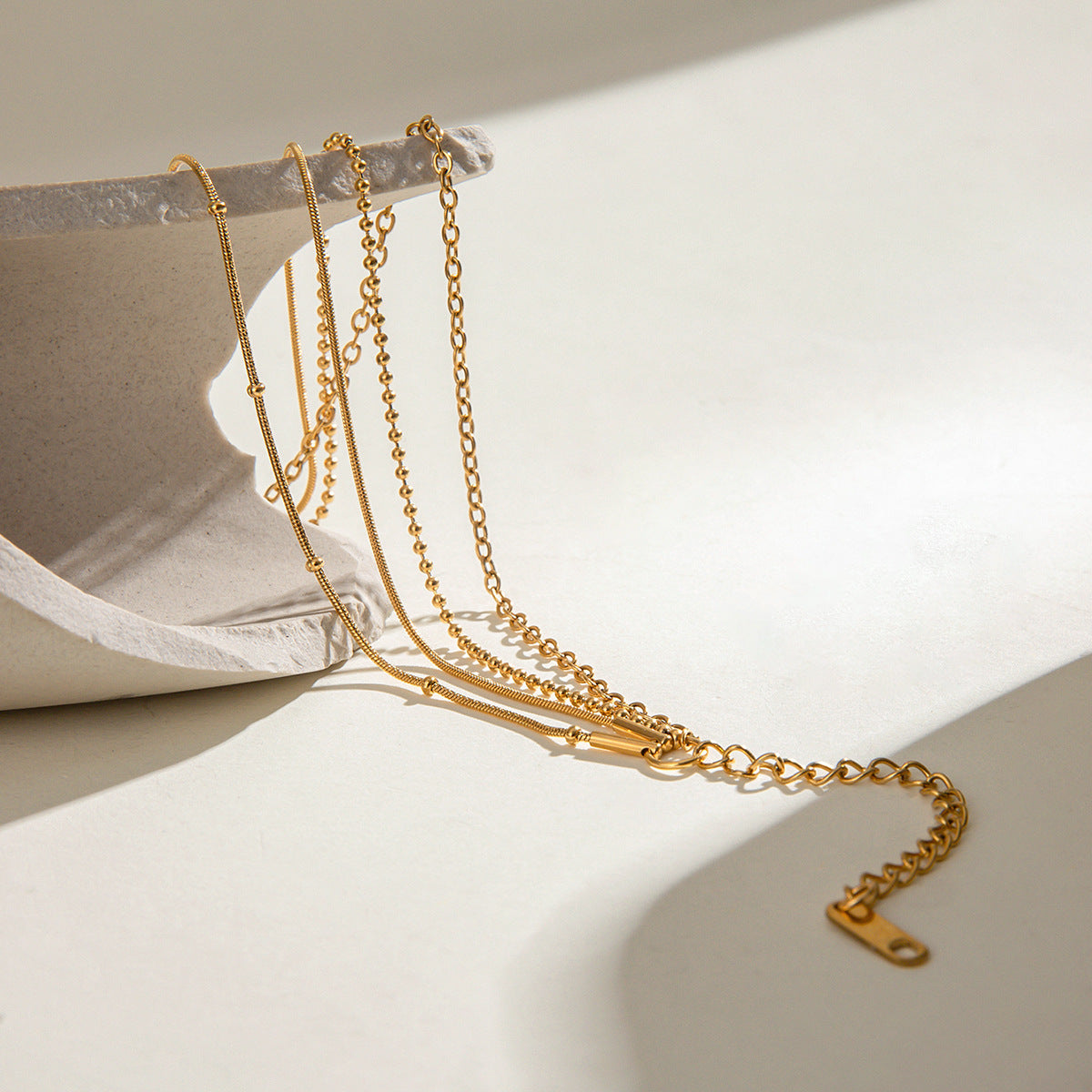 Damen Mehrlagige Halskette mit minimalistischen Gliederdesigns Shop Nory