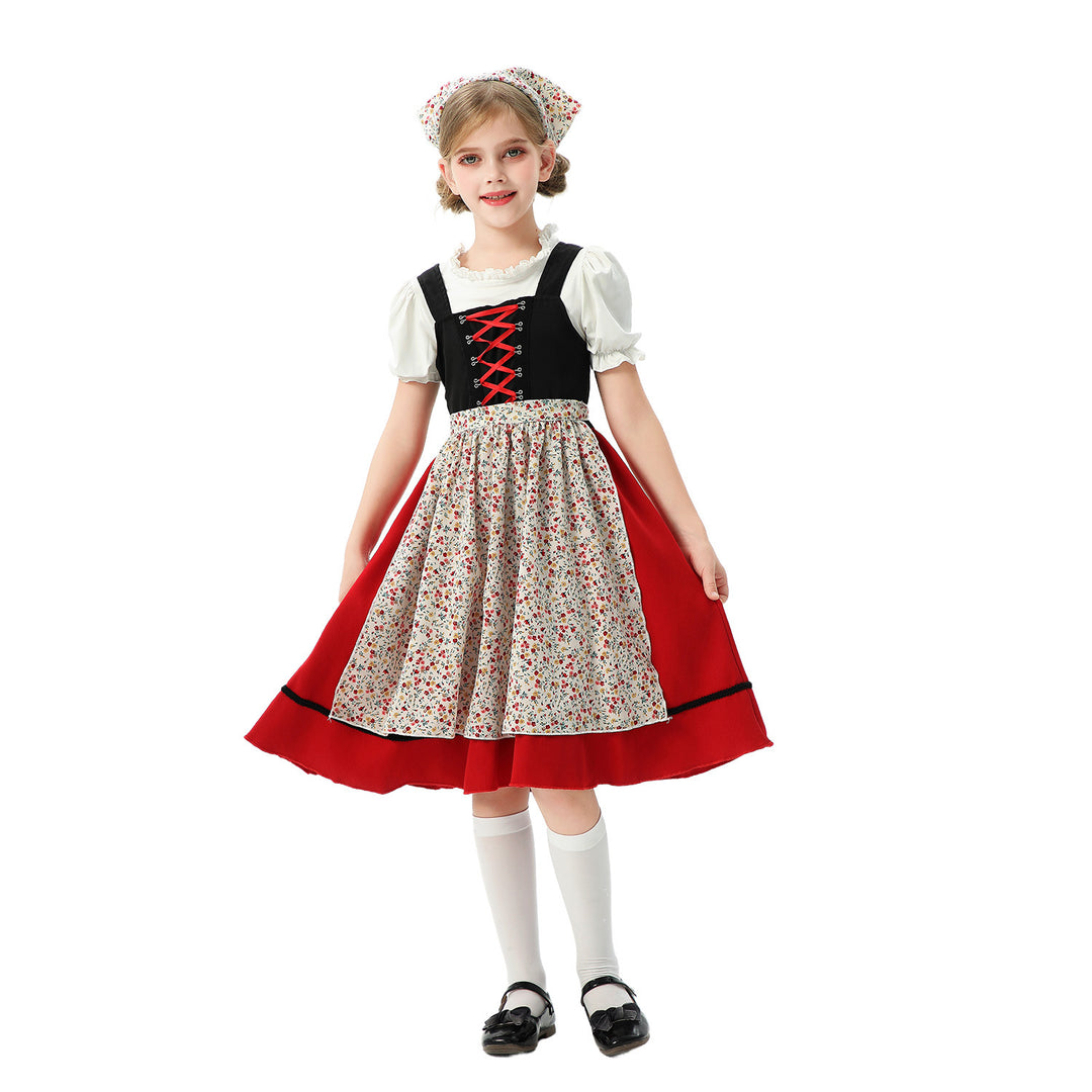 Damen nan traditionelles Kinderdirndl mit Schürze und Kopftuch Shop Nory