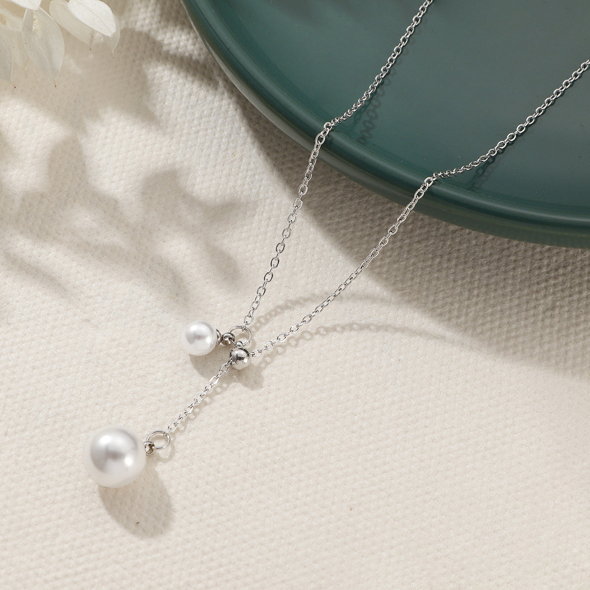 Damen elegante Halskette mit intensivem Perlenanhänger Shop Nory