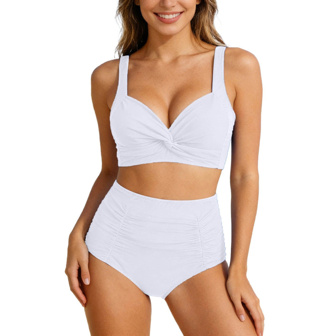 Damen Hochgeschnittenes Bikini-Set mit Twist-Oberteil