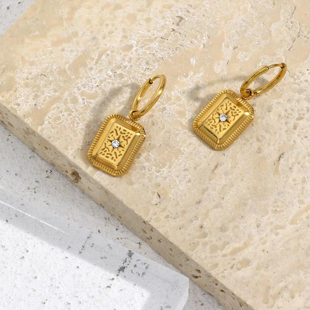 Damen Geometrische Goldplattierte Creolen Ohrringe Shop Nory