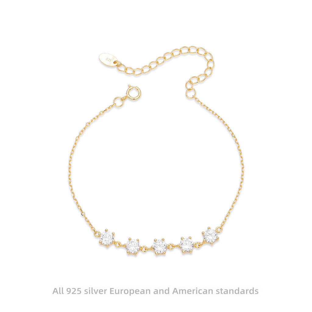 Damen Armband mit funkelnden 5A Zirkonsteinen aus hochwertigem 925 Sterling Silber Shop Nory