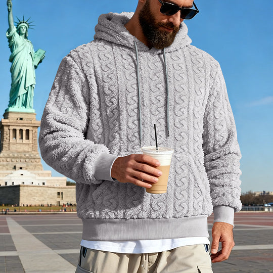 Herren Gefütterter Sherpa‑Hoodie mit Zopfmuster und Kapuze Shop Nory