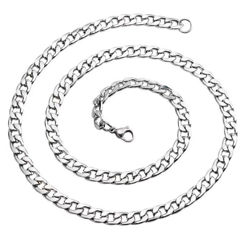 Damen Edelstahl-Halskette mit massivem Gliederdesign Shop Nory