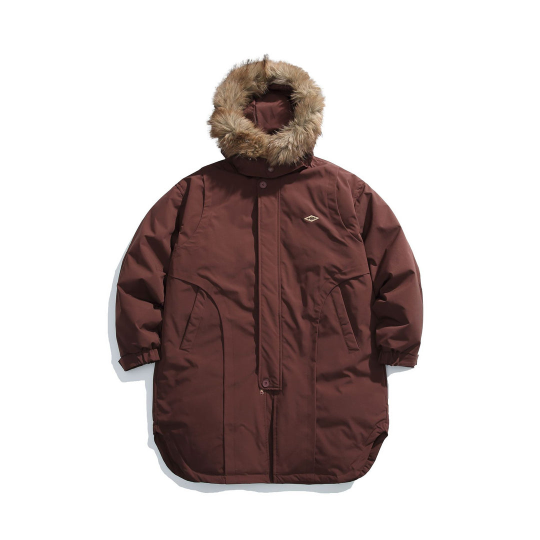 Herren Gefütterter Winterparka mit abnehmbarer Kunstfellkapuze Shop Nory