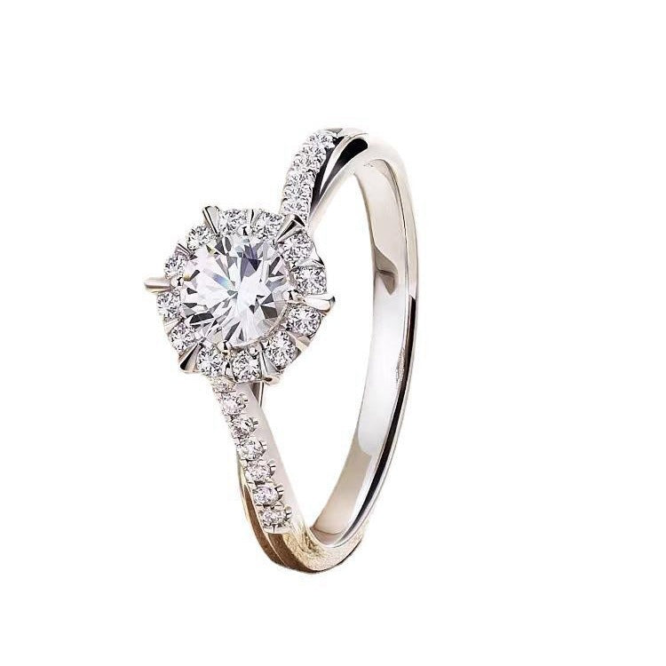 Damen eleganter geschwungener Verlobungsring mit Zirkonia Shop Nory