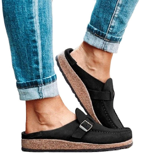 Damen Mokassin Clogs mit modischem Riemen und komfortabler Sohle