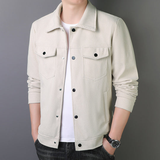 Herren Cordjacke im Truckerstil mit Druckknopfleiste Shop Nory