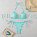 Damen Triangel-Bikini mit Raffungen und verstellbaren BindShopnoryändern