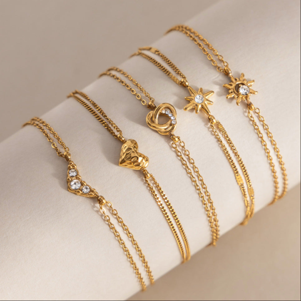 Damen Armband mit Sonnenmotiv aus hypoallergenem Edelstahl Shop Nory