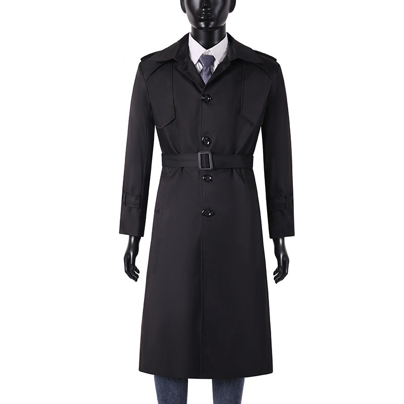 Herren Lang geschnittener Trenchcoat mit klassischem Revers und wasserabweisendem Finish Shop Nory