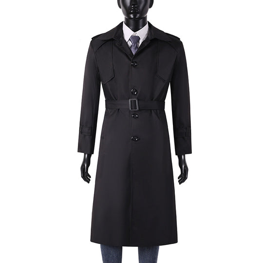 Herren Lang geschnittener Trenchcoat mit klassischem Revers und wasserabweisendem Finish Shop Nory