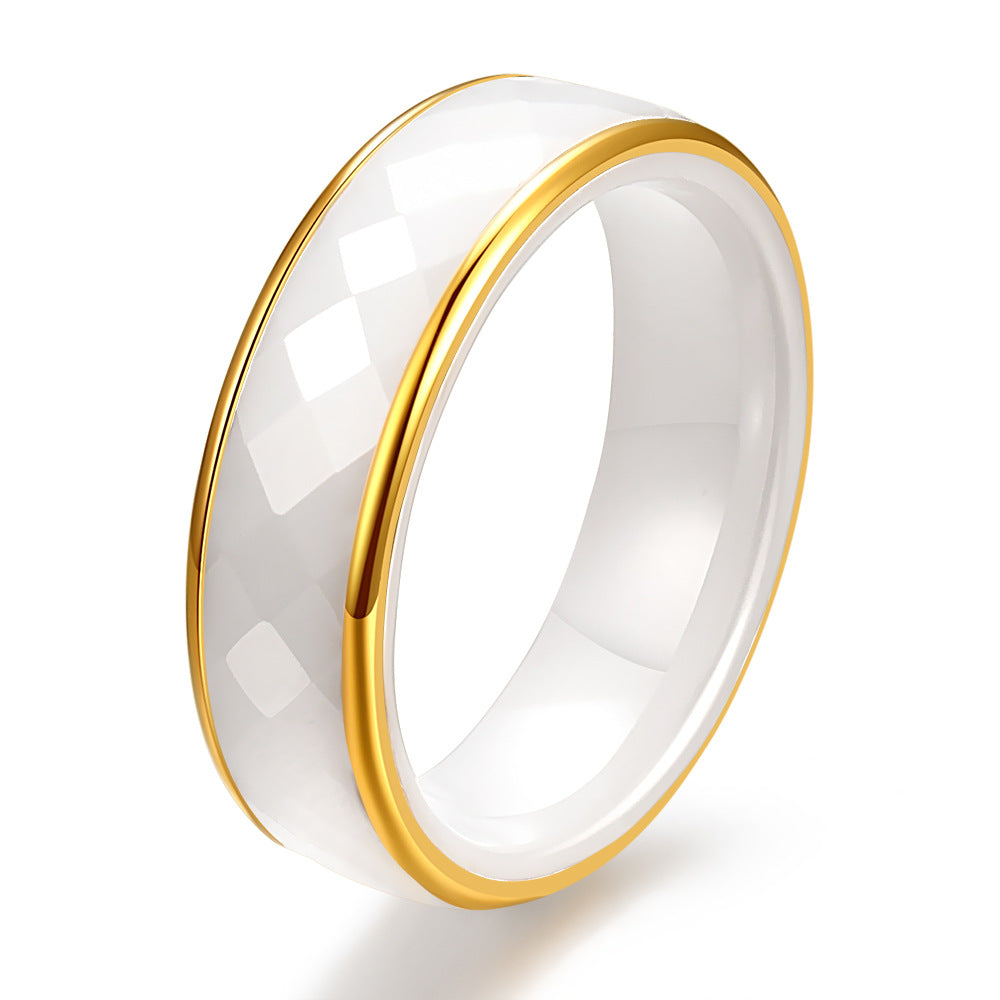 Herren Ring mit modernem, facettiertem Design und goldrunder Fassung Shop Nory