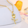 Damen Halskette mit elegantem Rosenanhänger und funkelnden Zirkonia Shop Nory