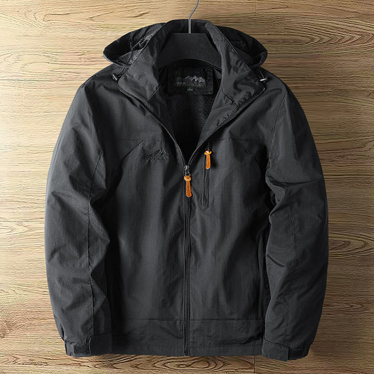 Herren Atmungsaktive wasserabweisende Outdoorjacke mit Kapuze und Reißverschluss Shop Nory