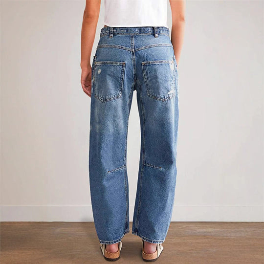 Damen Denim-Hosen mit großflächigen Taschen