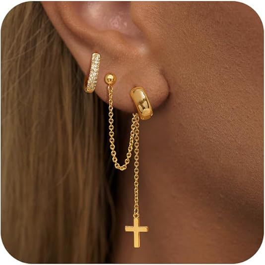 Damen Ohrstecker mit elegantem Kettendesign Shop Nory