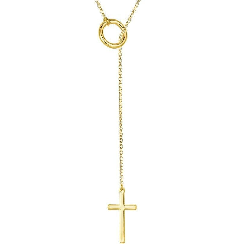 Damen moderne Layered Halskette mit funkelndem Kreuz-Anhänger und eleganter Kette Shop Nory