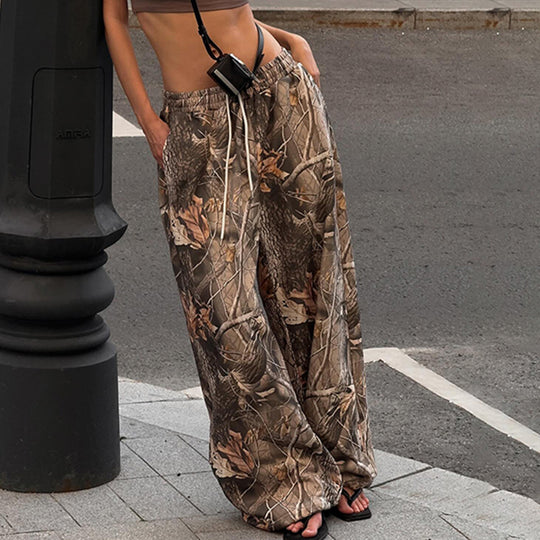 Damen nan lässige Highwaist-Loungehose mit elastischem Tunnelzug, tiefem Schritt und seitlichen Eingrifftaschen Shop Nory