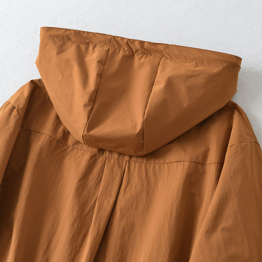 Damen Cropped Übergangsjacke mit Kapuze, Tunnelzug und elastischem Saum Shop Nory