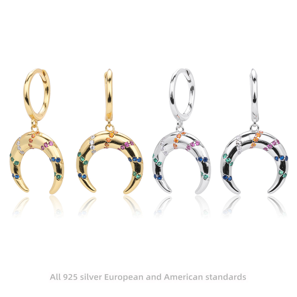 Damen Ohrringe mit buntem Zirkonbesatz aus hochwertigem 925 Sterling Silber Shop Nory