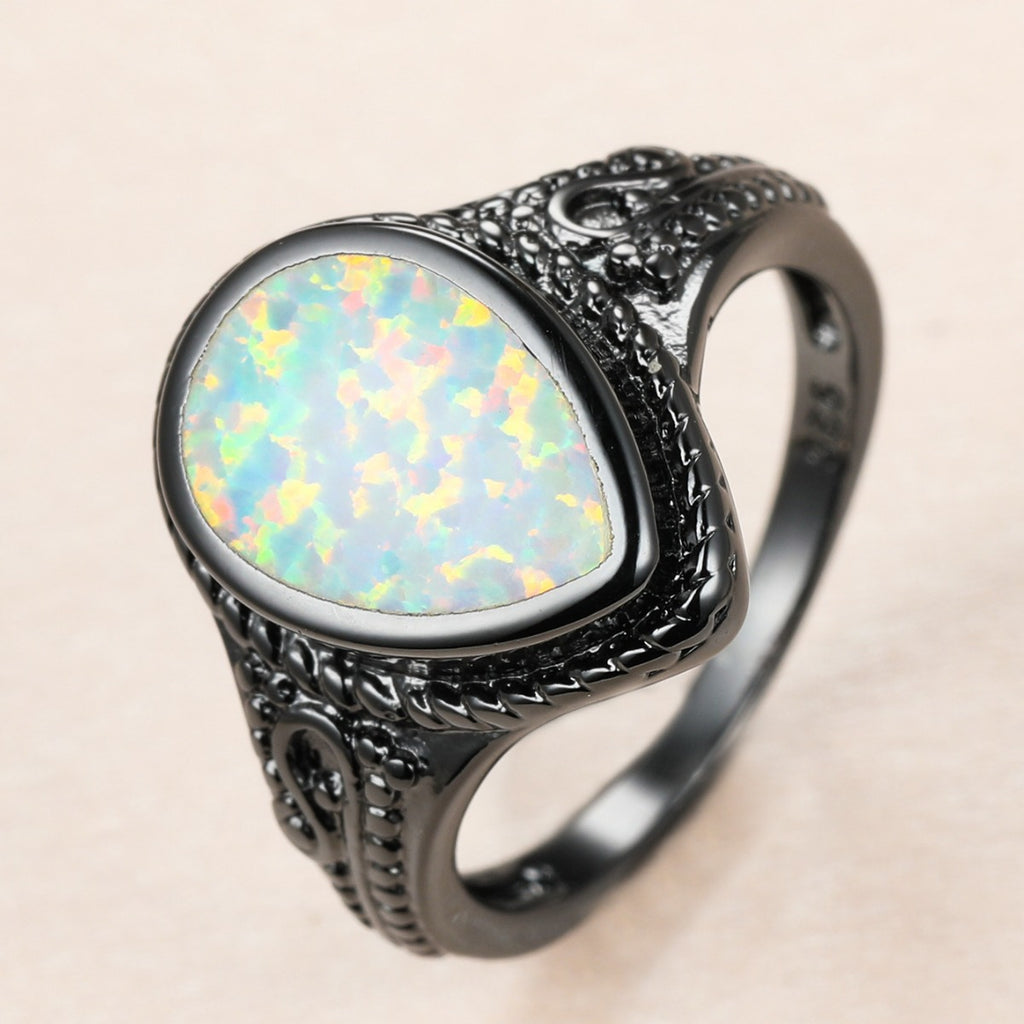 Damen Ring mit kunstvollem Opal-Inlay und filigranem Details Shop Nory
