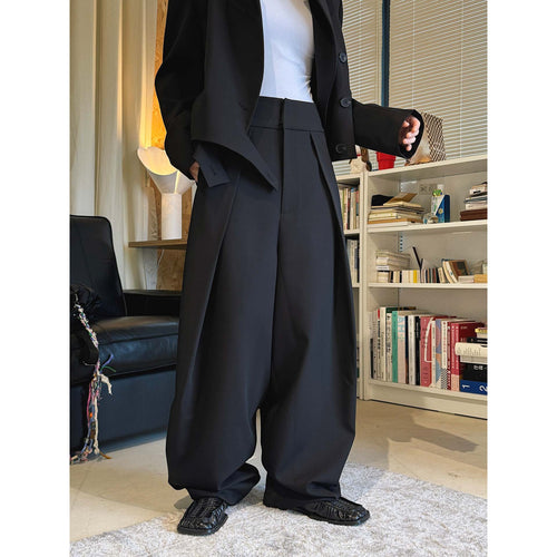 Damen Boxy-Sakko mit Oversize-Ärmel und High-Waist Balloon-Hose Set Shop Nory