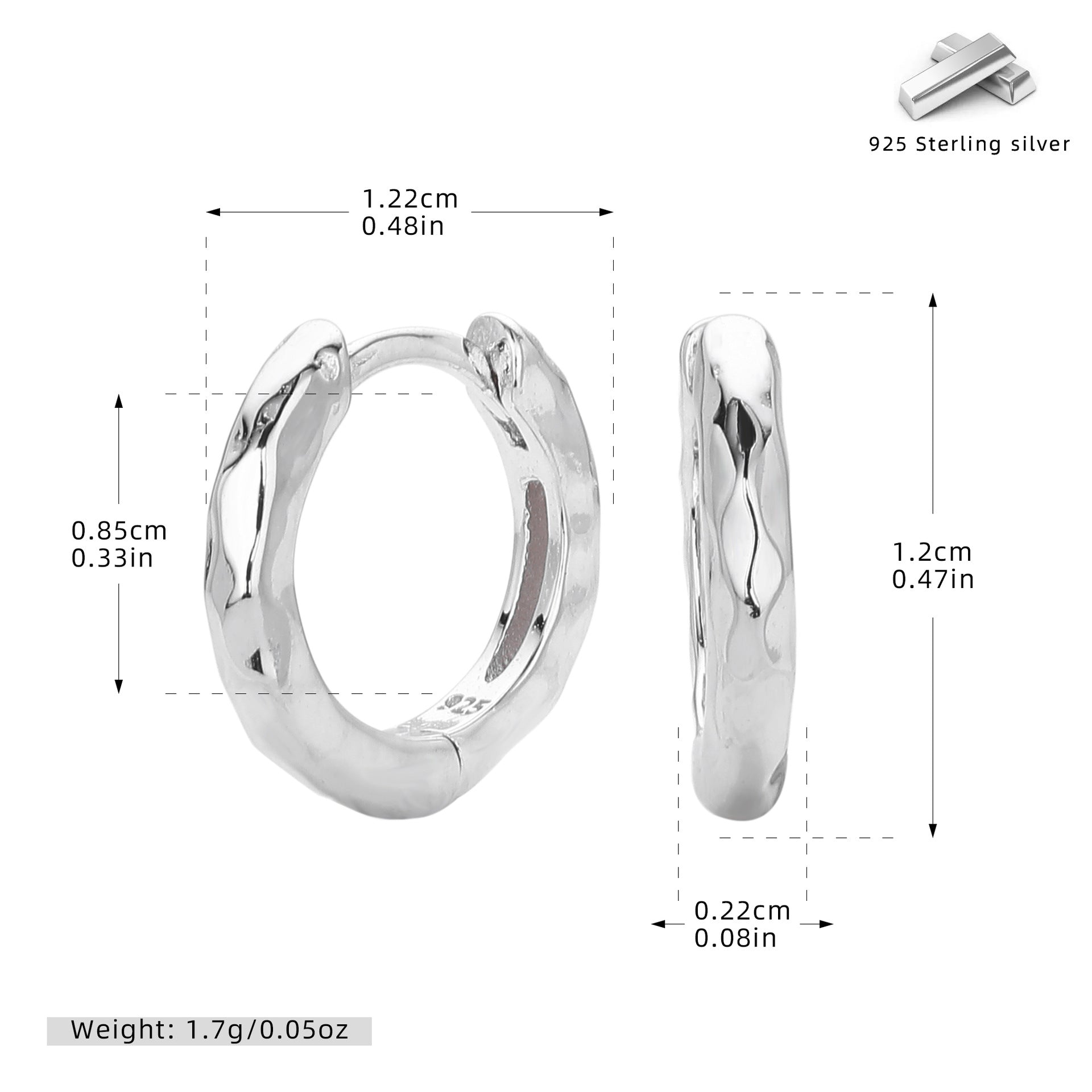 Damen Creolen mit elegantem gewelltem Design aus hochwertigem 925 Sterling Silber Shop Nory