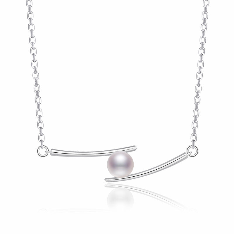 Damen Halskette mit modernem minimalistischen Design und elegantem Perlenanhänger Shop Nory