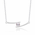 Damen Halskette mit modernem minimalistischen Design und elegantem Perlenanhänger Shop Nory