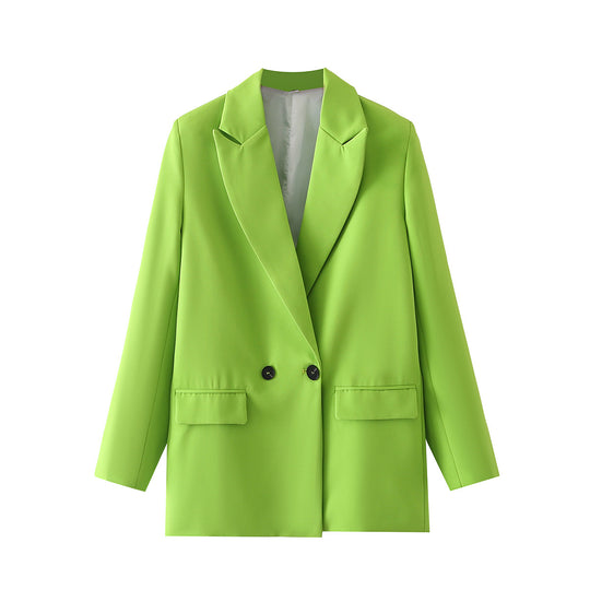 Damen Oversize Doppelreihiger Blazer mit fallendem Revers und weicher Innenfütterung Shop Nory