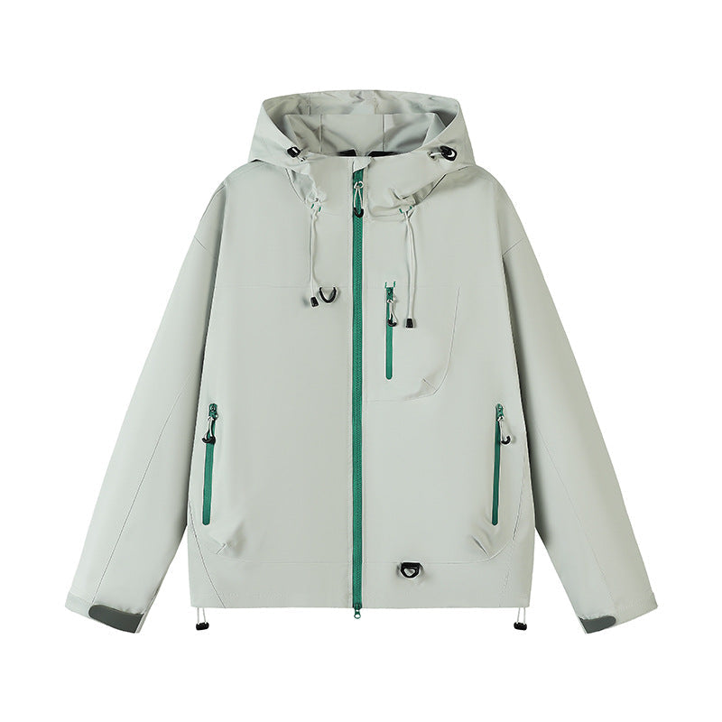 Damen technische Outdoor-Jacke mit Material und verstellbarem Kapuzensystem