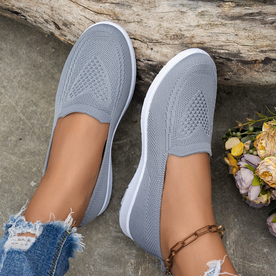 Damen Atmungsaktive Slip-On Freizeitschuhe mit komfortablem Absatz