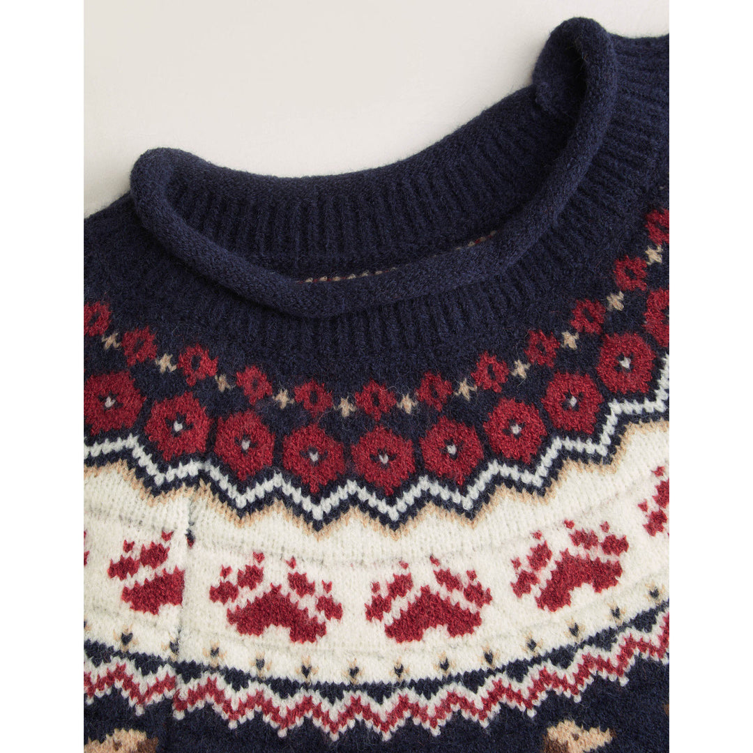 Damen Gemusterter Pullover mit Rundhalsausschnitt Shop Nory