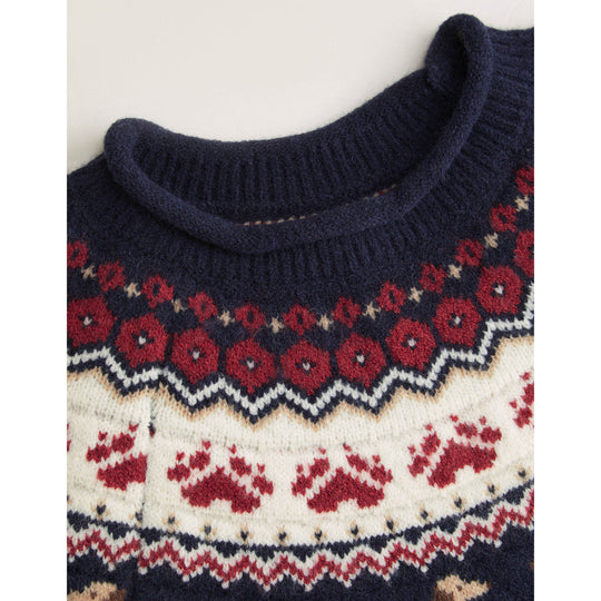 Damen Gemusterter Pullover mit Rundhalsausschnitt Shop Nory