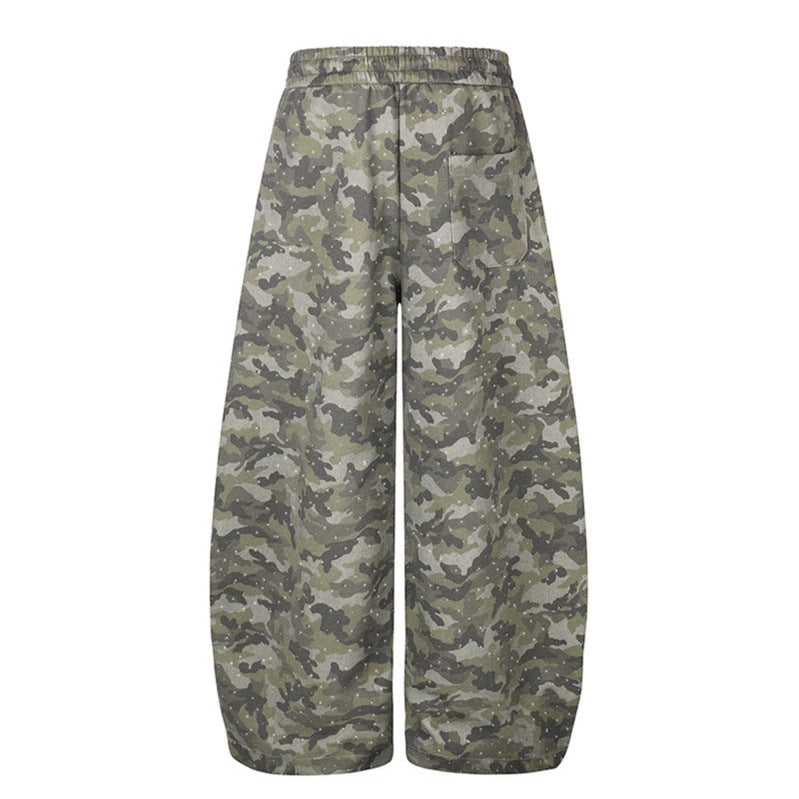 Damen Weite Camouflage-Sweathose mit Ballonbeinen und Tunnelzug Shop Nory